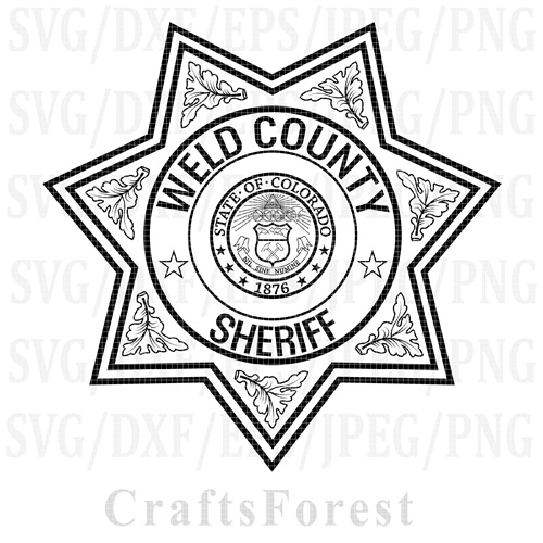 Weld County Sheriff Badge SVG Vector for CNC, Laser Engraving, Cricut & Silhouette | DXF PNG AI Digital Download